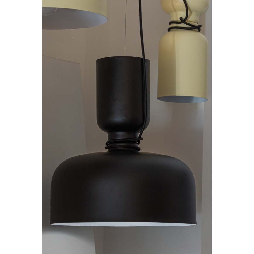 Ljuskrona med upphängningsrem ABEL 2xE27/11W/230V diameter 28 cm svart