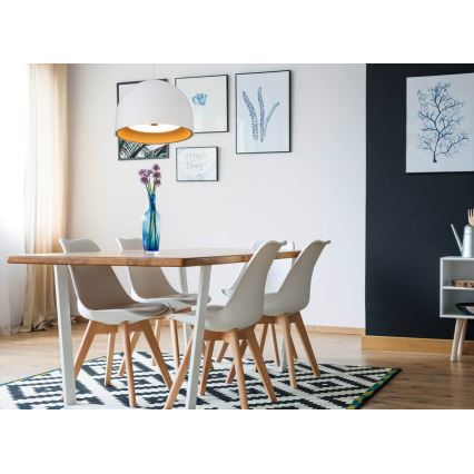 Ljuskrona med upphängningsrem GRAVITY 3xE27/7W/230V vit