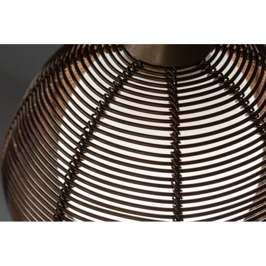 Ljuskrona med upphängningsrem NEST 4xE14/6W/230V koppar