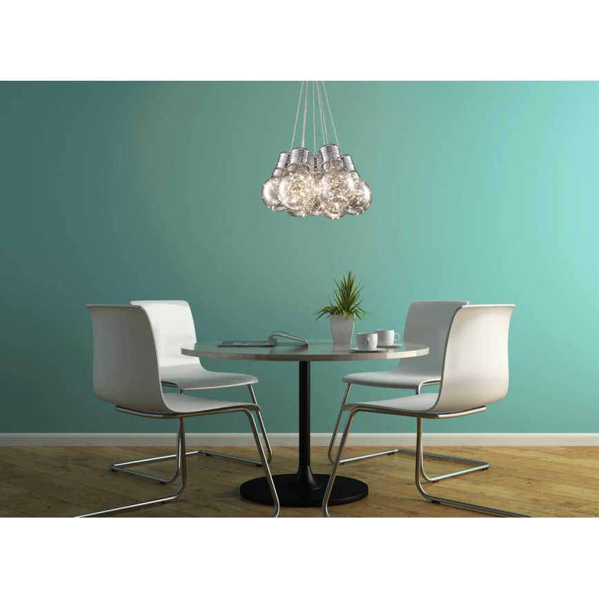 LED ljuskrona med upphängningsrem BULBS LED/30W/230V skinande krom