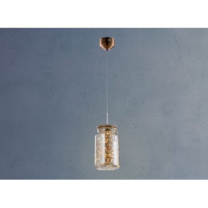 LED Taklampa JAR LED/5W/230V koppar/trä