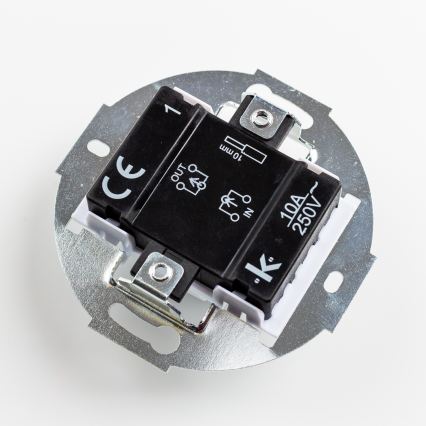 Kliklap - Dubbel enpolig retroströmbrytare med ram nr. 1 beige