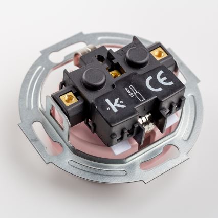 Kliklap - Dubbel retro vägguttag för hem med ram SCHUKO 230V/16A antikrosa