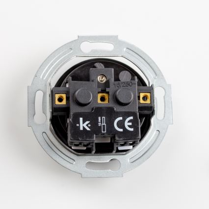 Kliklap - Dubbelt retro vägguttag för hemmet med ram nr 1, svart