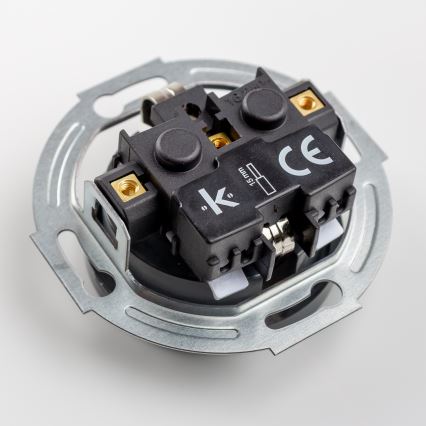 Kliklap – Dubbelt retro vägguttag med ram, SCHUKO 230 V, antracit