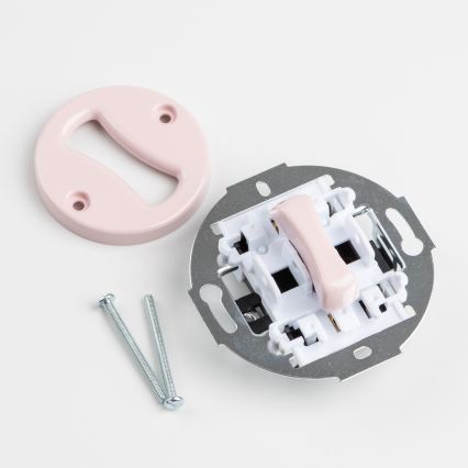 Kliklap - Ramlös retroknapp i gammalrosa