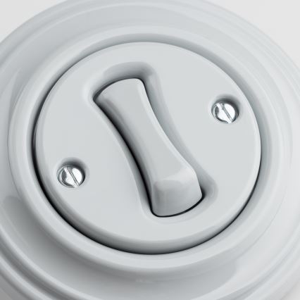 Kliklap - Retro 4-vägs strömbrytare med ram nr 7, grå