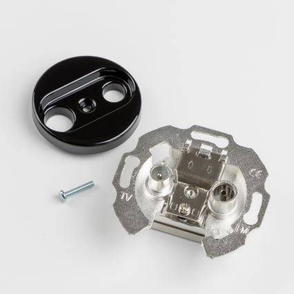 Kliklap - Retro abonnentuttag TV+R (slututtag) med ram, svart