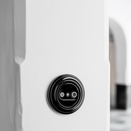 Kliklap - Retro abonnentuttag TV+R (slututtag) med ram, svart