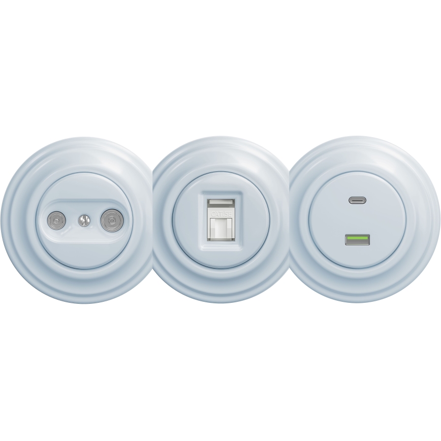 Kliklap - Retro datakontakt utan ram blå