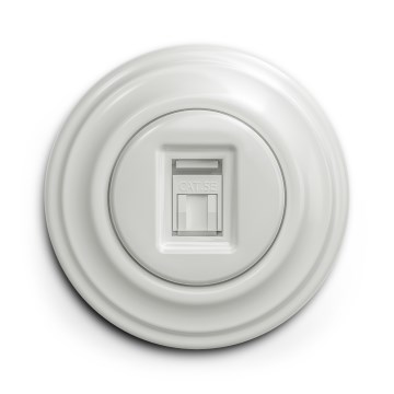 Kliklap - Retro datauttag med keramisk ram, vit