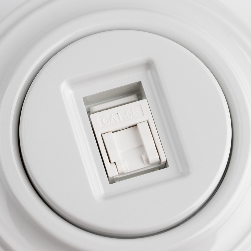 Kliklap - Retro datauttag med keramisk ram, vit