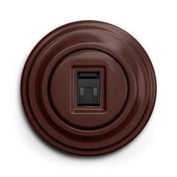 Kliklap - Retro datauttag med ram, brun