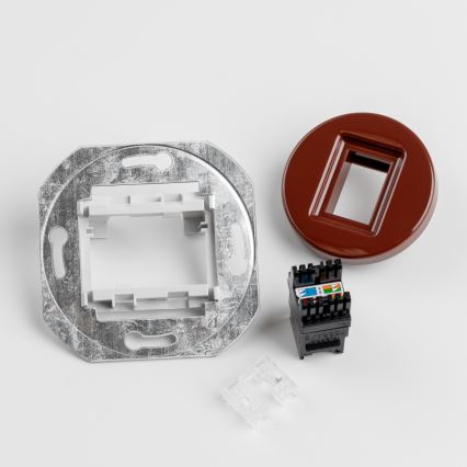 Kliklap - Retro datauttag med ram, brun