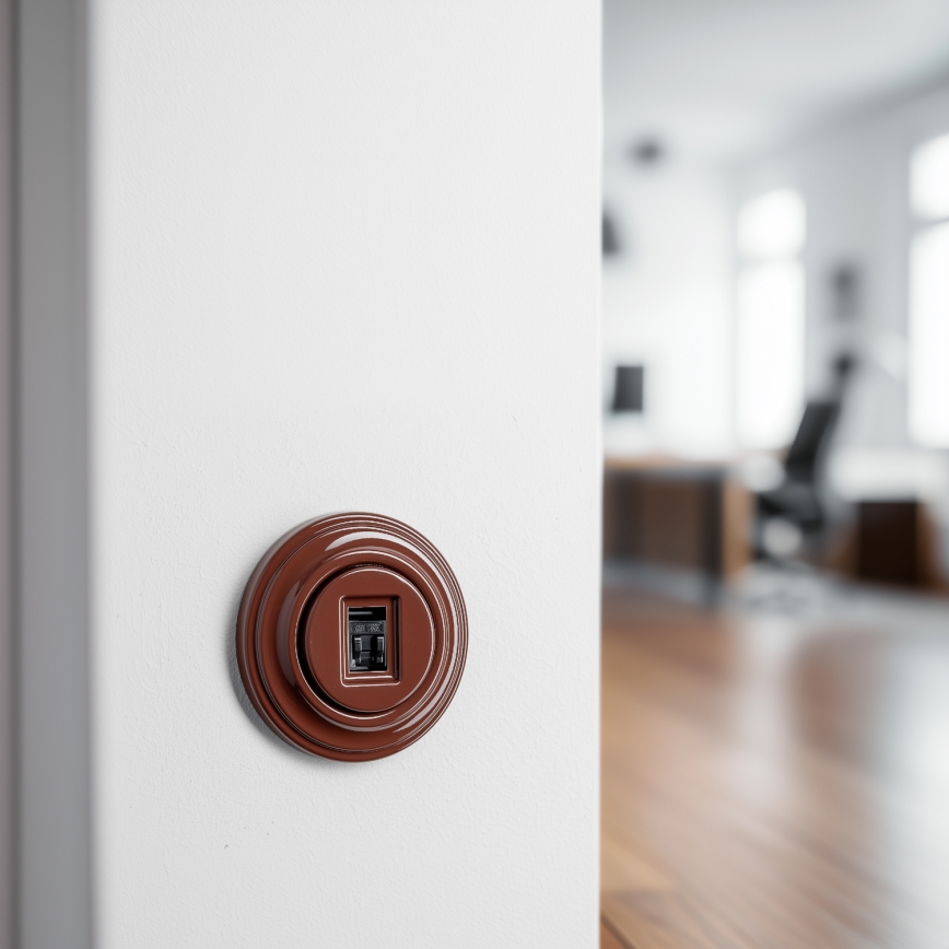 Kliklap - Retro datauttag med ram, brun