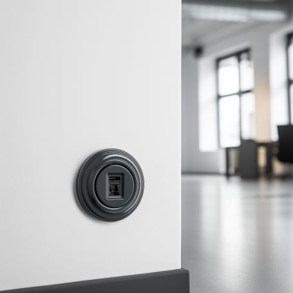 Kliklap - Retro datauttag med ram i antracit