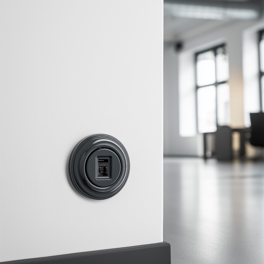 Kliklap - Retro datauttag med ram i antracit