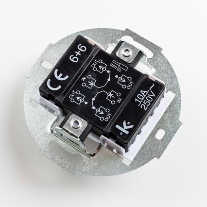 Kliklap - Retro dubbel trappströmbrytare utan ram nr 6+6 antracit