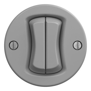 Kliklap - Retro dubbel trappströmbrytare utan ram nr 6+6 grå