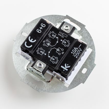 Kliklap - Retro dubbel trappströmbrytare utan ram nr 6+6 svart