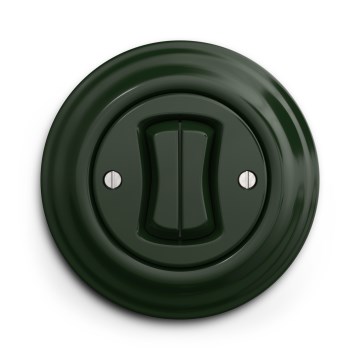 Kliklap - Retro dubbelknapp med ram, grön