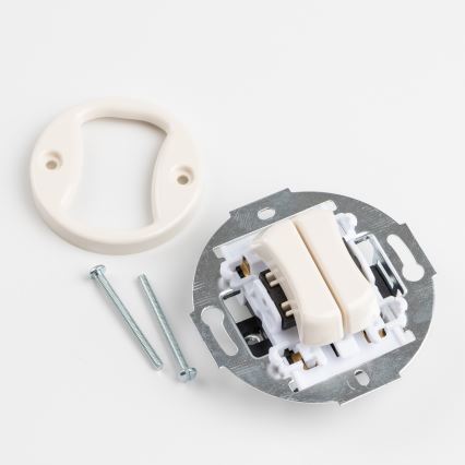 Kliklap - Retro dubbelknapp med ram i beige