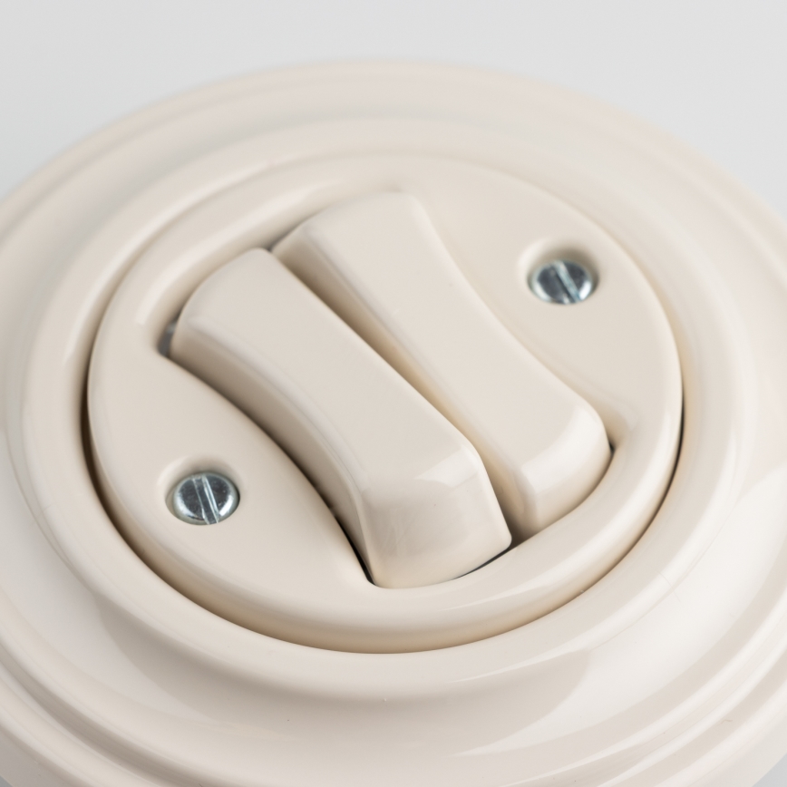 Kliklap - Retro dubbelknapp med ram i beige