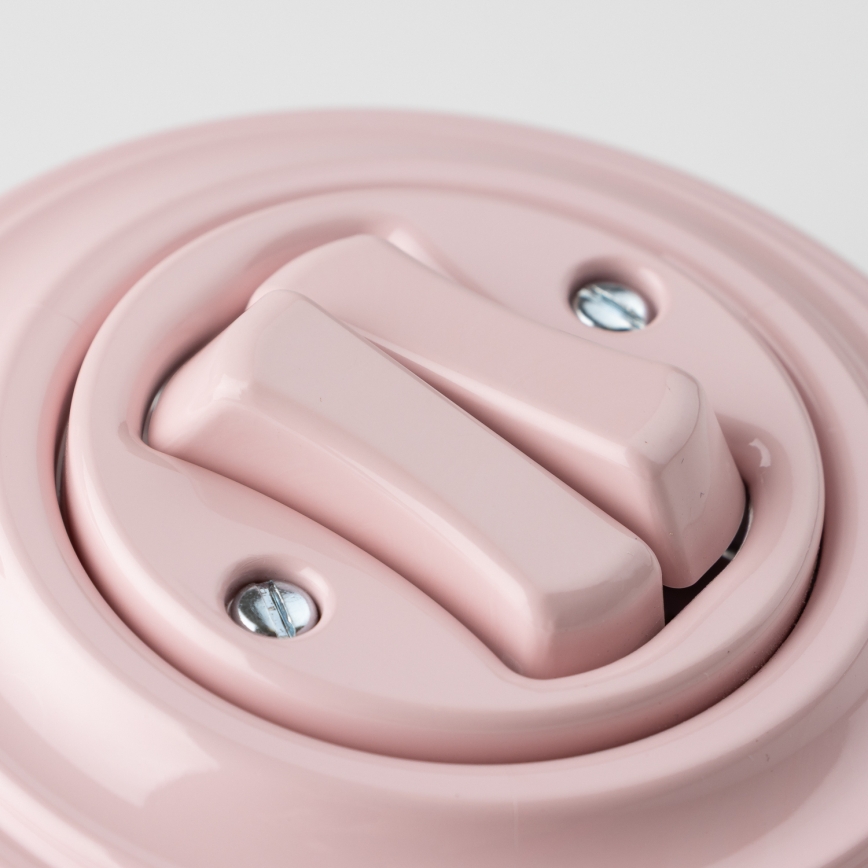 Kliklap - Retro dubbelknapp med ram i gammalrosa