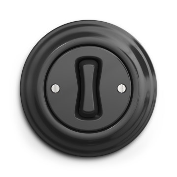 Kliklap - Retro enpolig strömbrytare med ram nr. 1 antracit