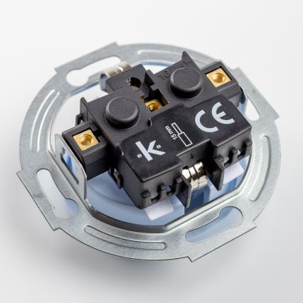 Kliklap - Retro enpolig strömbrytare nr 1 och SCHUKO-uttag 230 V med blå ram