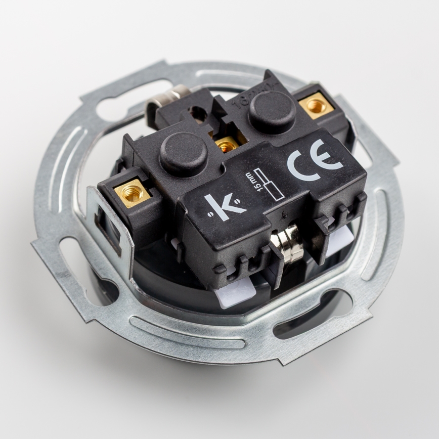 Kliklap - Retro enpolig strömbrytare nr. 1 och SCHUKO-uttag 230 V med ram i antracit