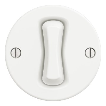 Kliklap - Retro enpolig strömbrytare, ramlös, nr 1, snövit