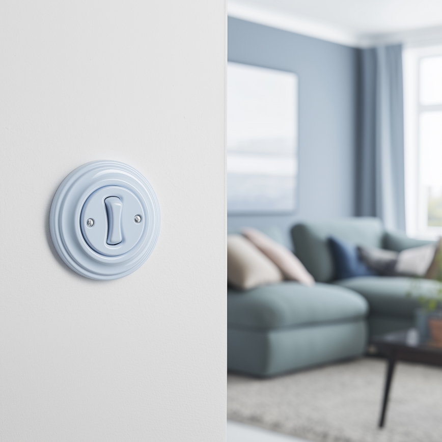 Kliklap - Retro korsbrytare med ram nr. 7, blå