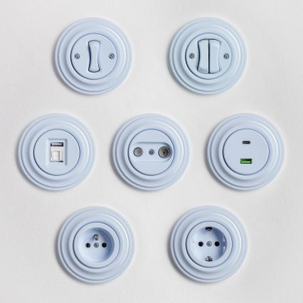 Kliklap - Retro korsbrytare med ram nr. 7, blå