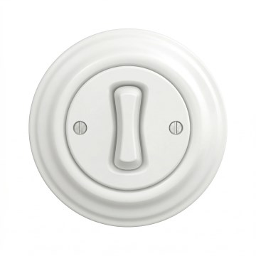 Kliklap - Retro korskopplad strömbrytare med ram nr. 7, snövit