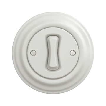 Kliklap - Retro korskopplingsbrytare med ram nr. 7 vit