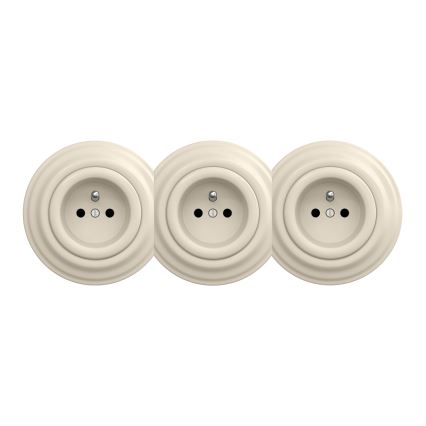 Kliklap - Retro mittmonterad ram, beige