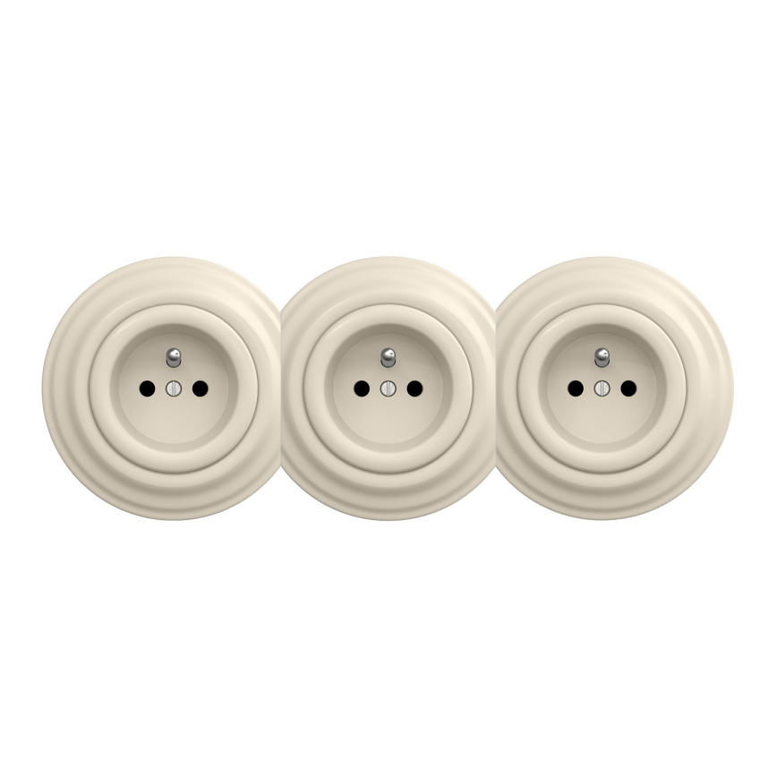 Kliklap - Retro mittmonterad ram, beige