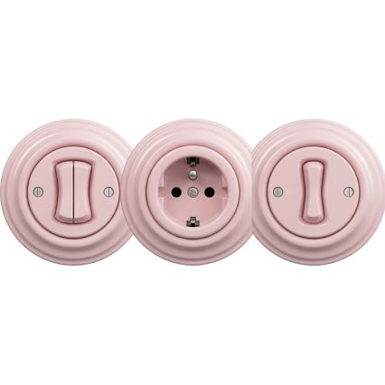 Kliklap - Retro mittmonterad ram gammalrosa