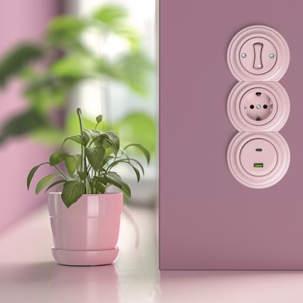 Kliklap - Retro mittmonterad ram gammalrosa