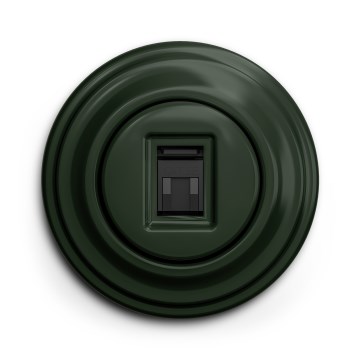 Kliklap - Retro nätverksuttag med ram, grön