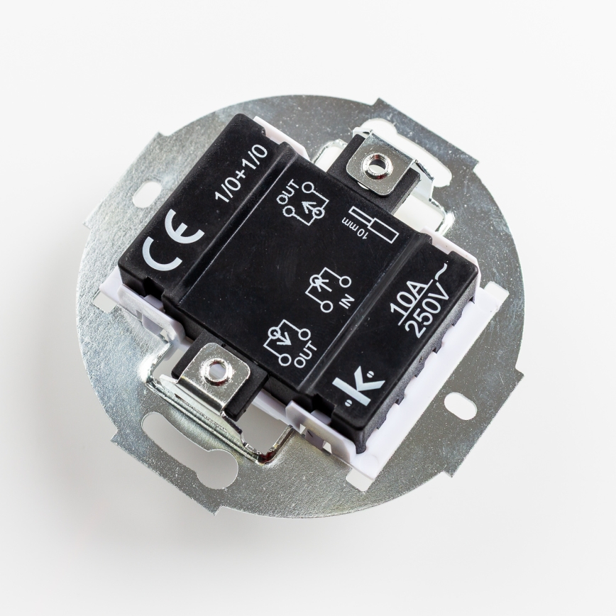 Kliklap - Retro ramlös dubbelknapp i snövit