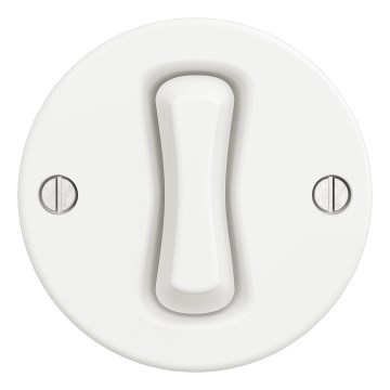 Kliklap - Retro ramlös knapp i snövit