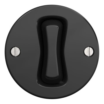 Kliklap - Retro ramlös knapp, svart