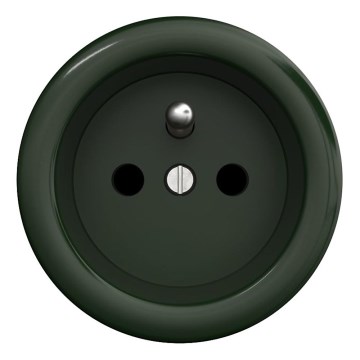 Kliklap - Retro ramlöst hushållsuttag 230V grönt