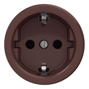 Kliklap - Retro ramlöst vägguttag för hemmet SCHUKO 230V/16A brun