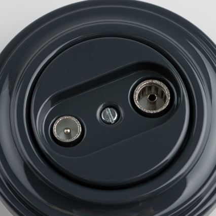 Kliklap - Retro TV-/FM-uttag (avslutande) med ram i antracit