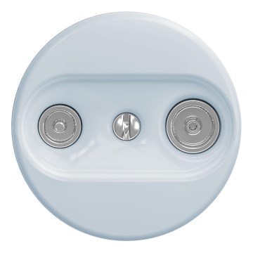 Kliklap - Retro TV+R deltagaruttag (genomgående) utan ram blå