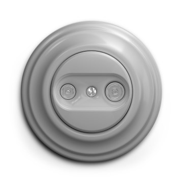 Kliklap - Retro TV+R-uttag (ändavslutning) med grå ram