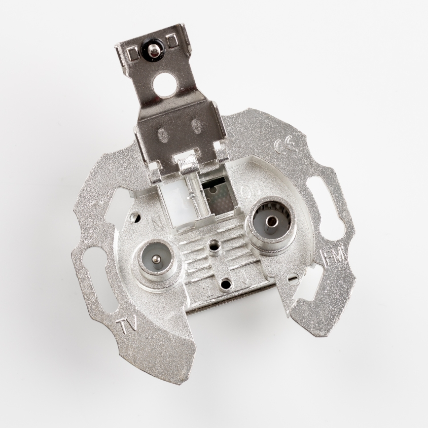 Kliklap - Retro TV+R-uttag (ändavslutning) med grå ram